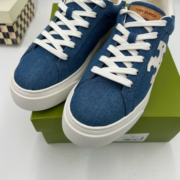 Women's Tory  Burch denim platform sneakers size 9.5 US - Picture 9 of 10